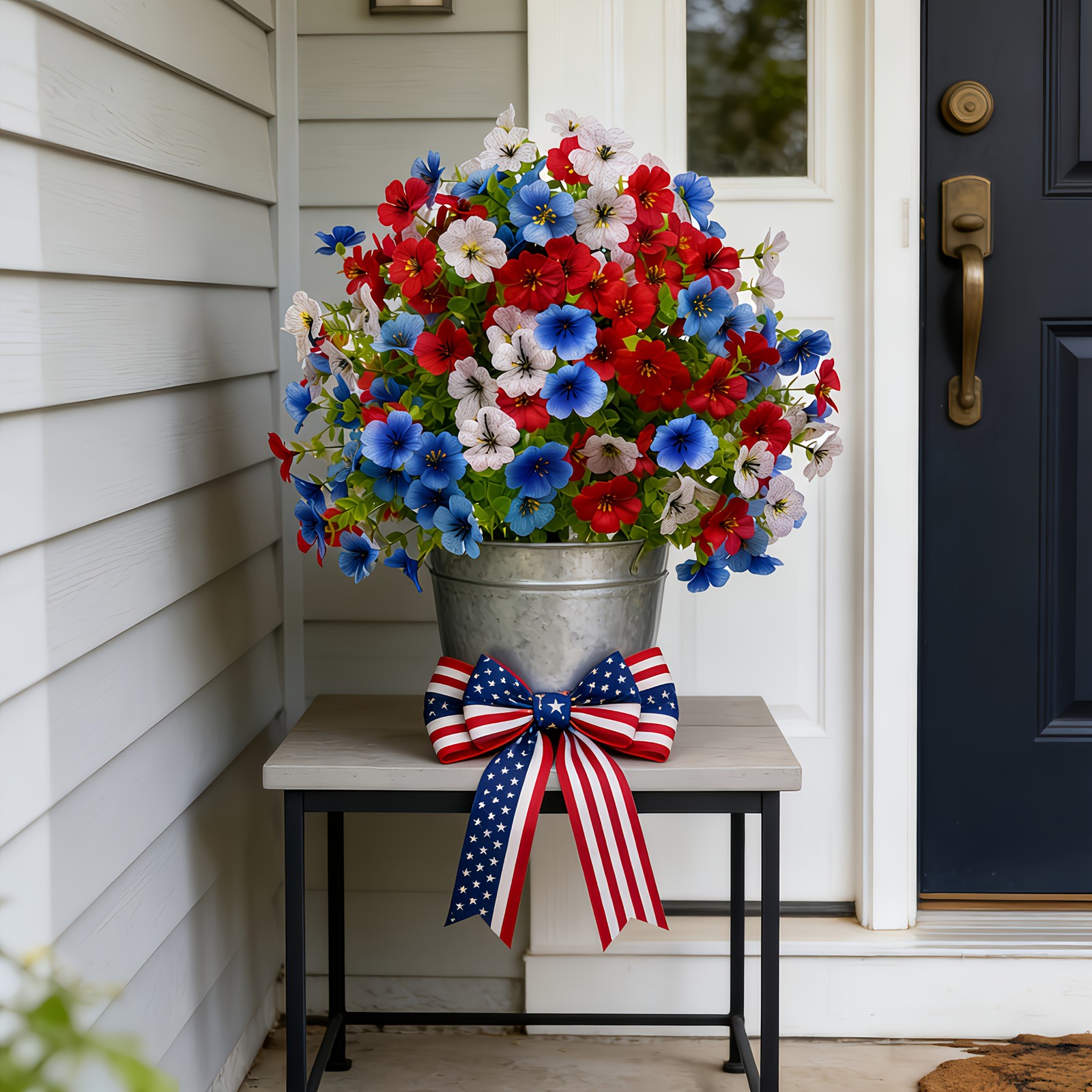 2pcs Independence Day Patriotic Artificial Flowers Outdoor Cemetery Yard Decor