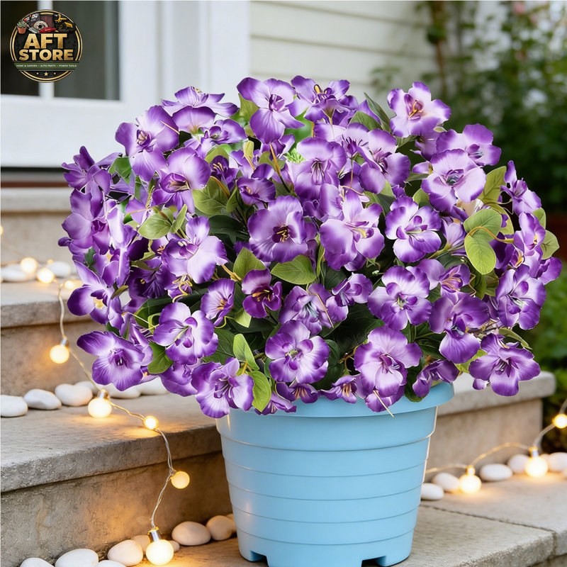 12 Bundles Fake Hibiscus Flowers – UV Resistant Outdoor Plants