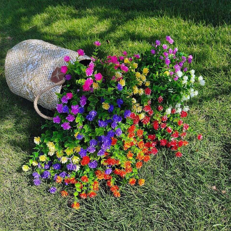 4~10 Pack Artificial Flower Fake Outdoor UV Resistant Boxwood Plants Shrub Decor