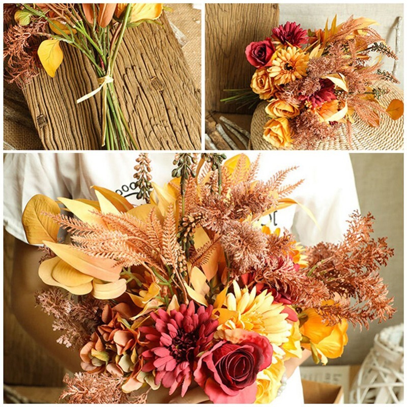 Artificial Plants Simulation Flowers for Fall Autumn Thanksgiving Day Home Decor