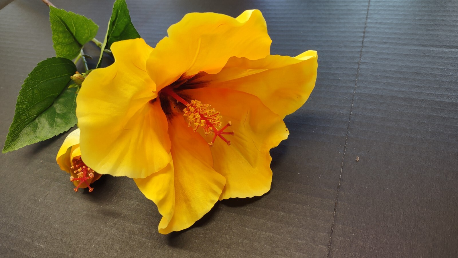 Large Yellow Gold Hibiscus stem silk flowers
