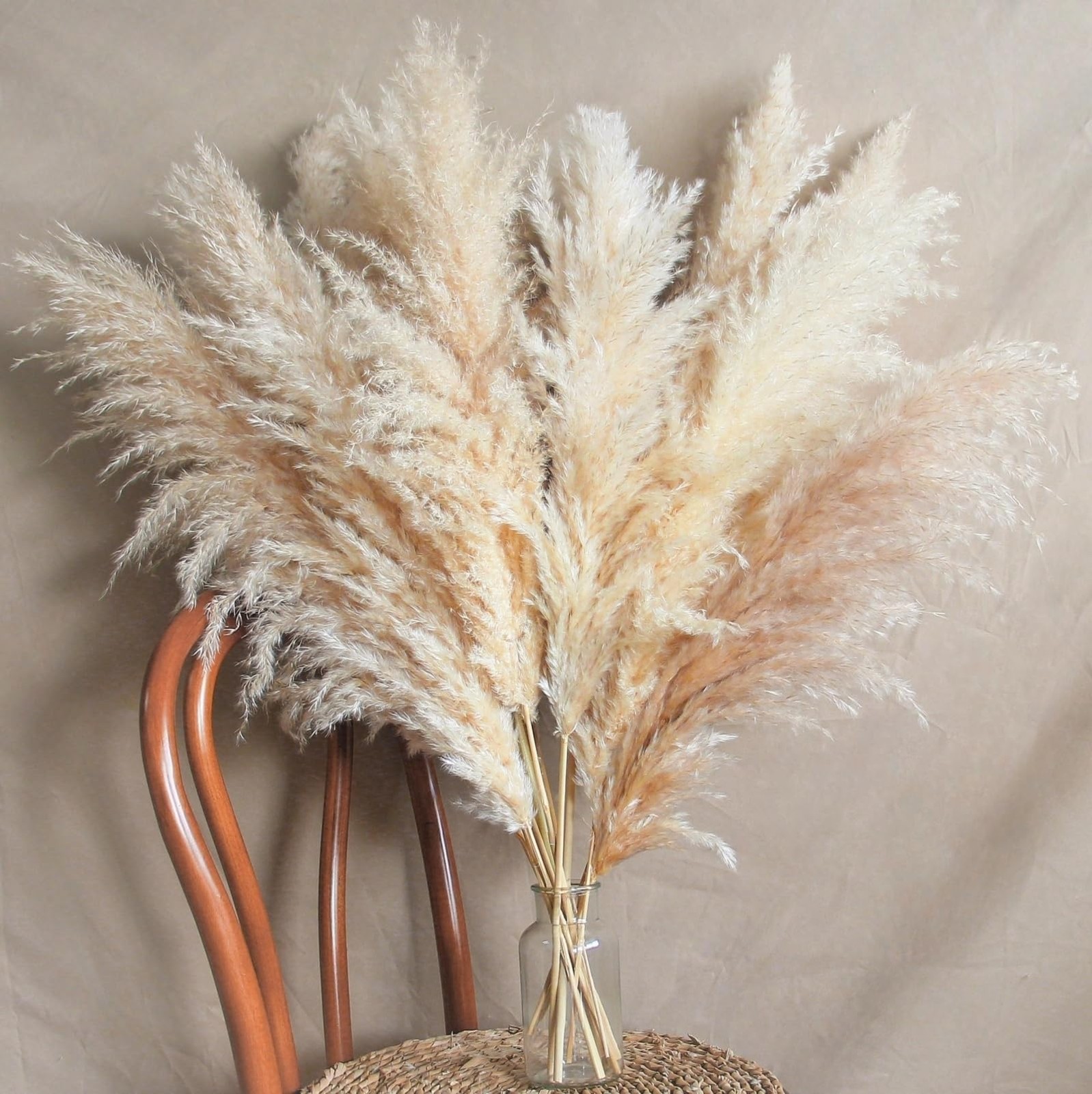 10 Stems 30″ inch Dried Pampas Grass Decor Tall, Large Pompas Grass, Boho Neu…