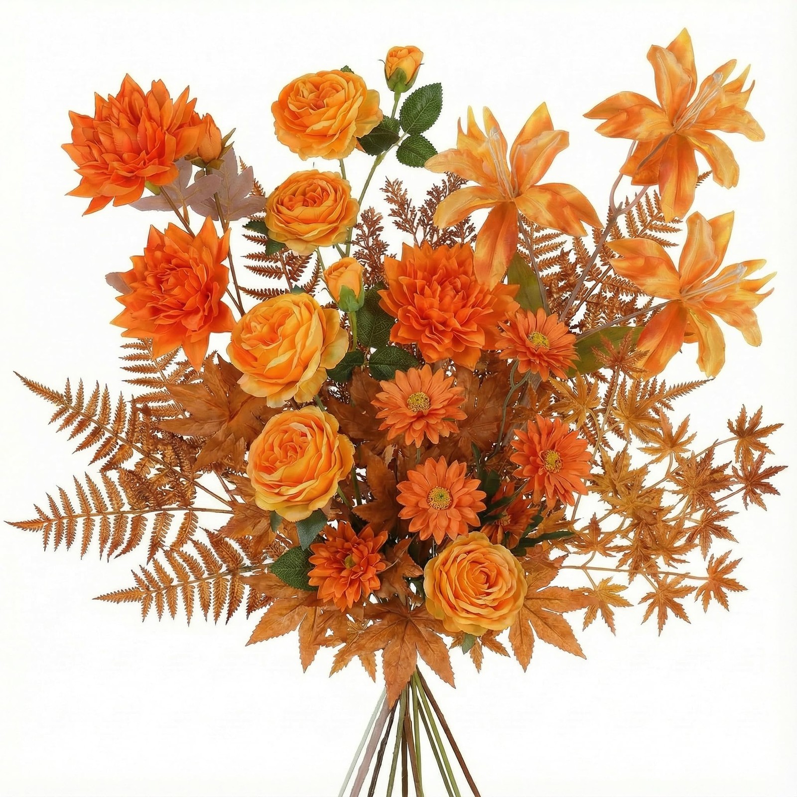 Fall Flowers Bouquets Decoration 2027 Fake Silk Leaves Artificial Decor