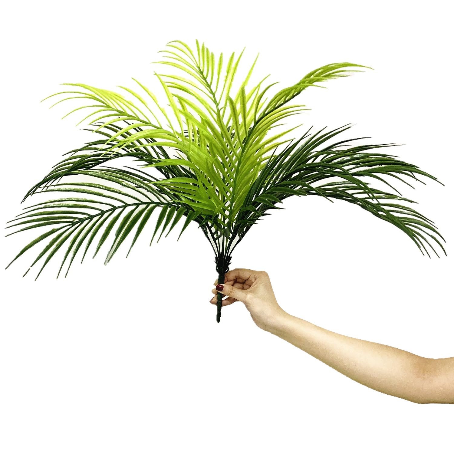 Artificial Palm Plants, Fake Tropical Palm Tree Shrubs Plastic Greenery Decor…