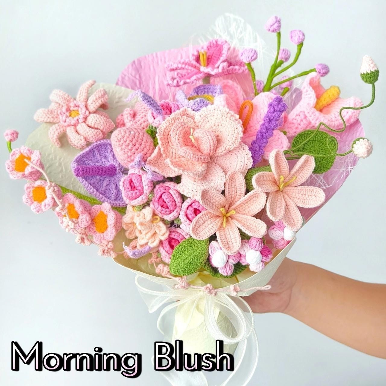 Extra Large Blush Crochet Bouquet Wedding Centerpiece Gift