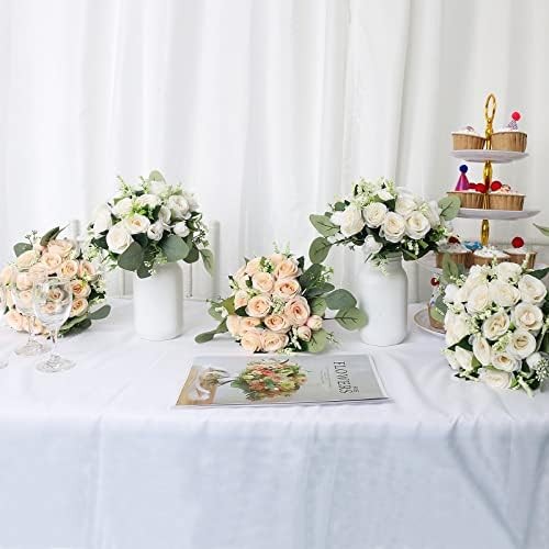 1 PCS 7 Inch Ivory Artificial Bridesmaid Wedding Bouquet Bridal Fake Flowers