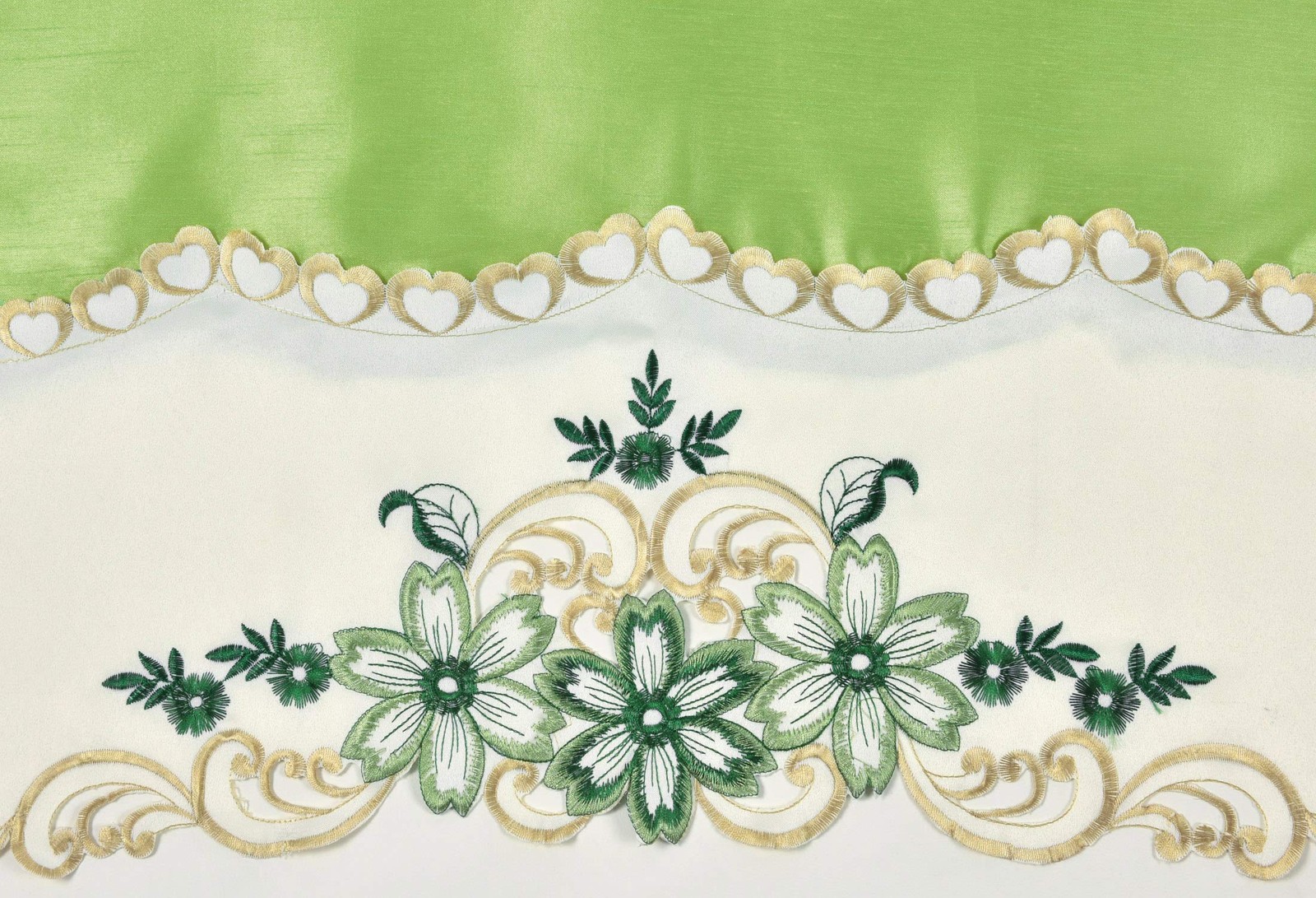 GOHD Arch Floral Kitchen Curtain Set/Swag 57x 35″/ 28x 35″x2pcs, Greenery