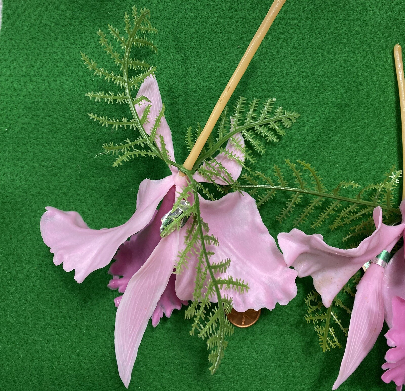 Vintage Pink Single Plastic Orchids (2)
