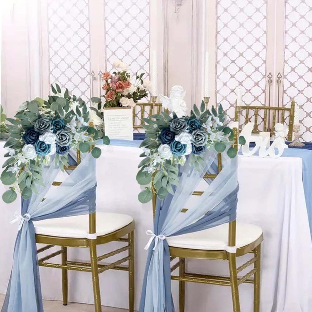 New / Dusty Blue Wedding Arch Flowers Pack Of 2 For Wedding Decoration Needs