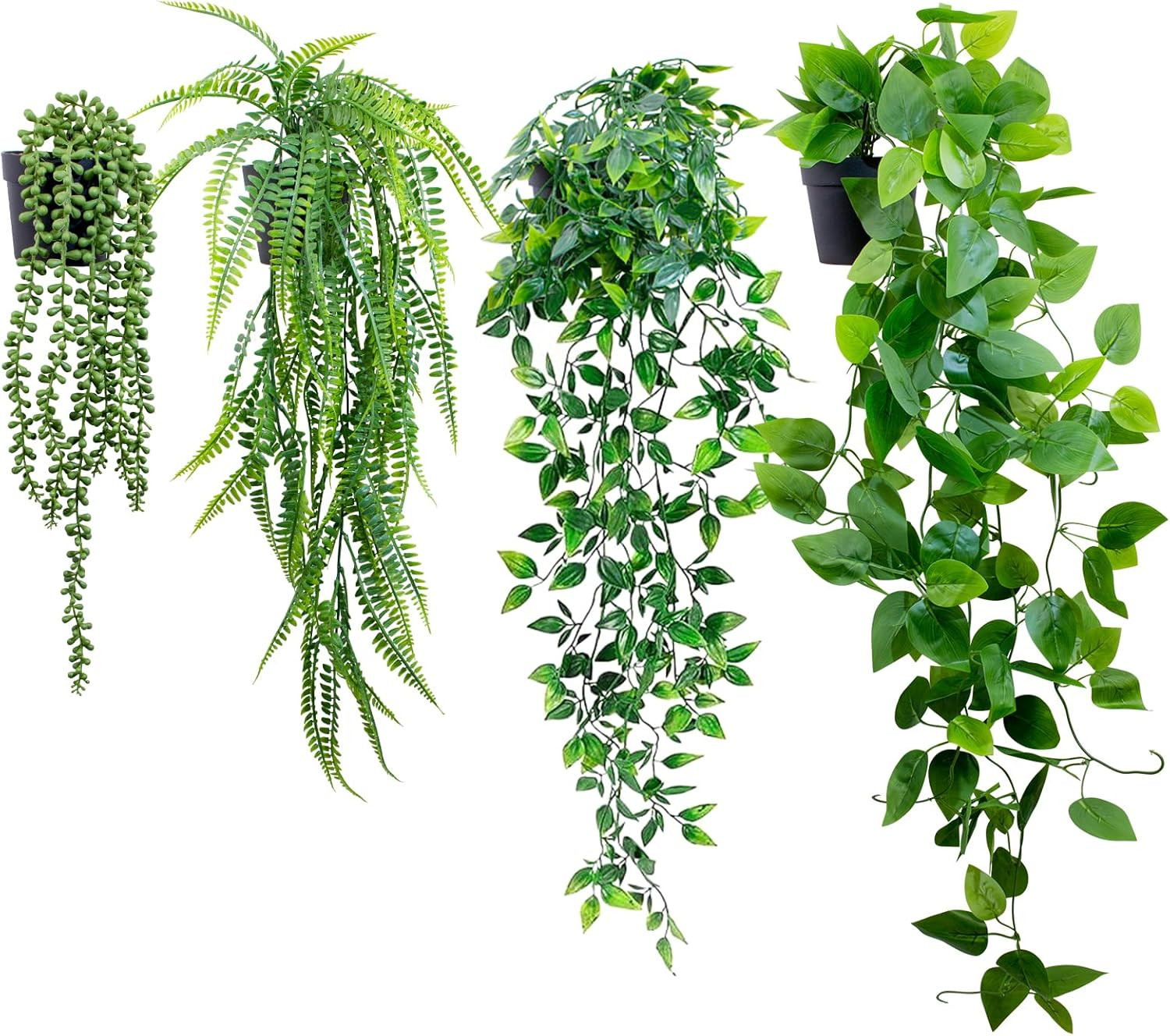 Small Fake Hanging Purple Eyebrow Leaf Plant Artificial Potted Plants Indoor 39-