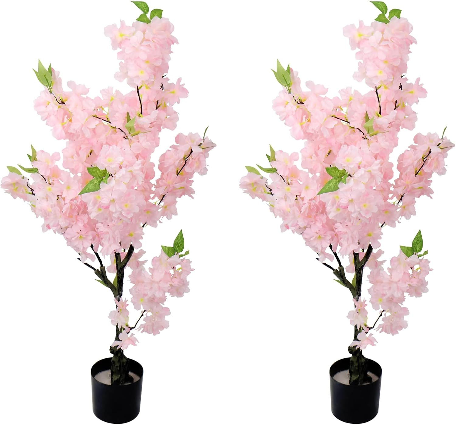 36″ 2 Pack Artificial Cherry Blossom Trees – Faux Pink Sakura Indoor Decor