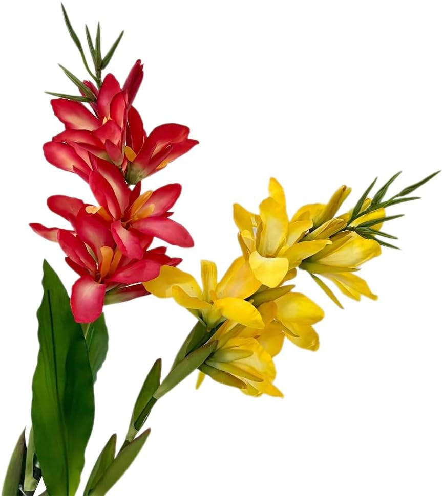 Yellow Canna Lily Silk Flowers, 42.5″ – 2-Pack for Home & Commercial Decor