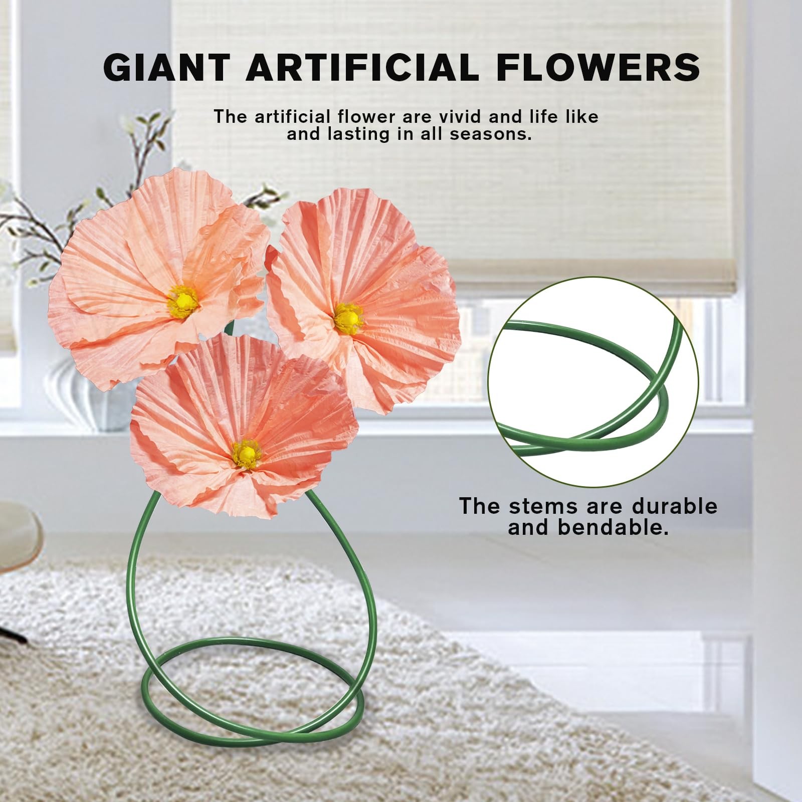 Large Flowers Artificial Flower Decoration – Wedding Giant Flowers Huge Artif…