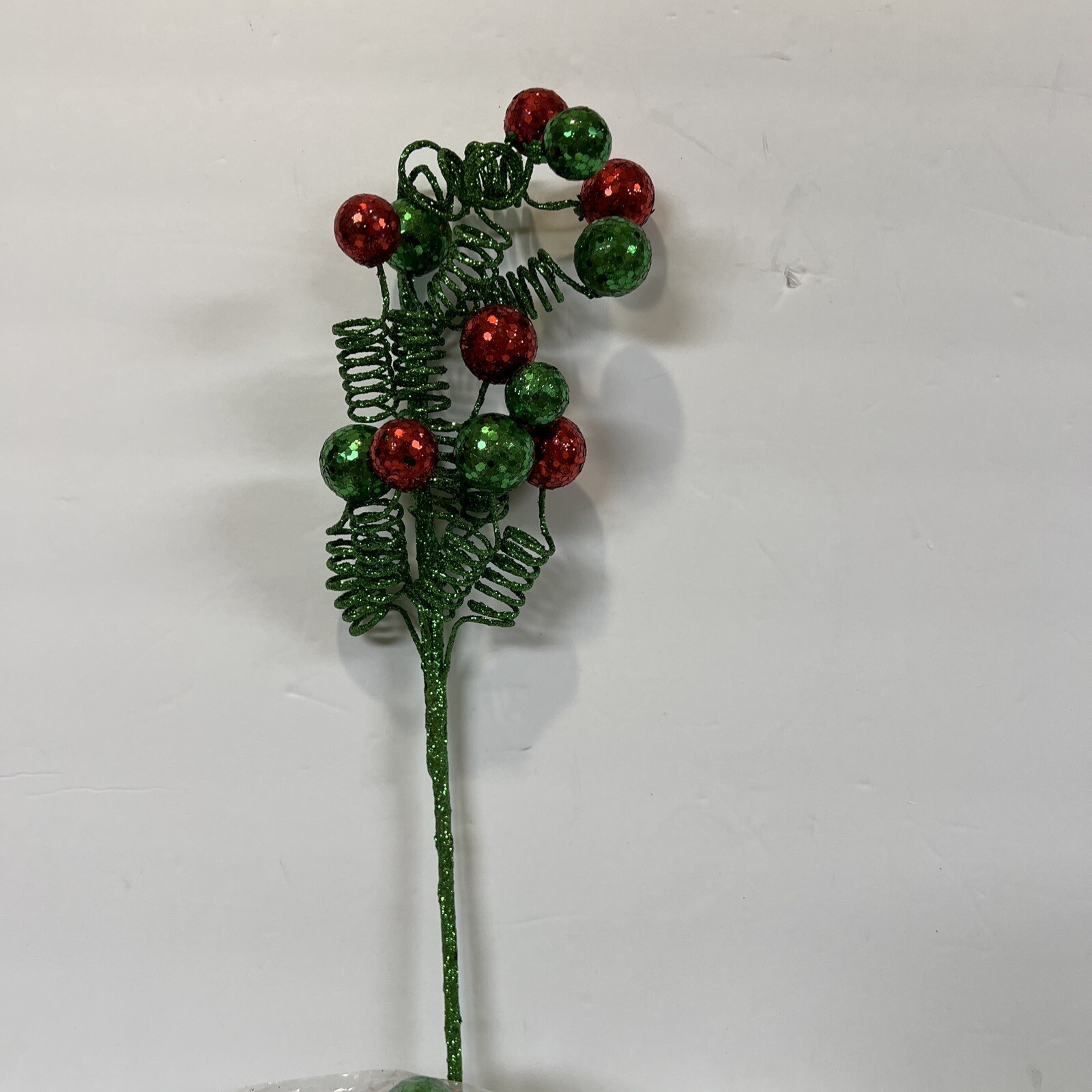 6 Rare 19” Curly Ribbon Ornament Red Green Berry Pick Branch Valerie Parr Hill