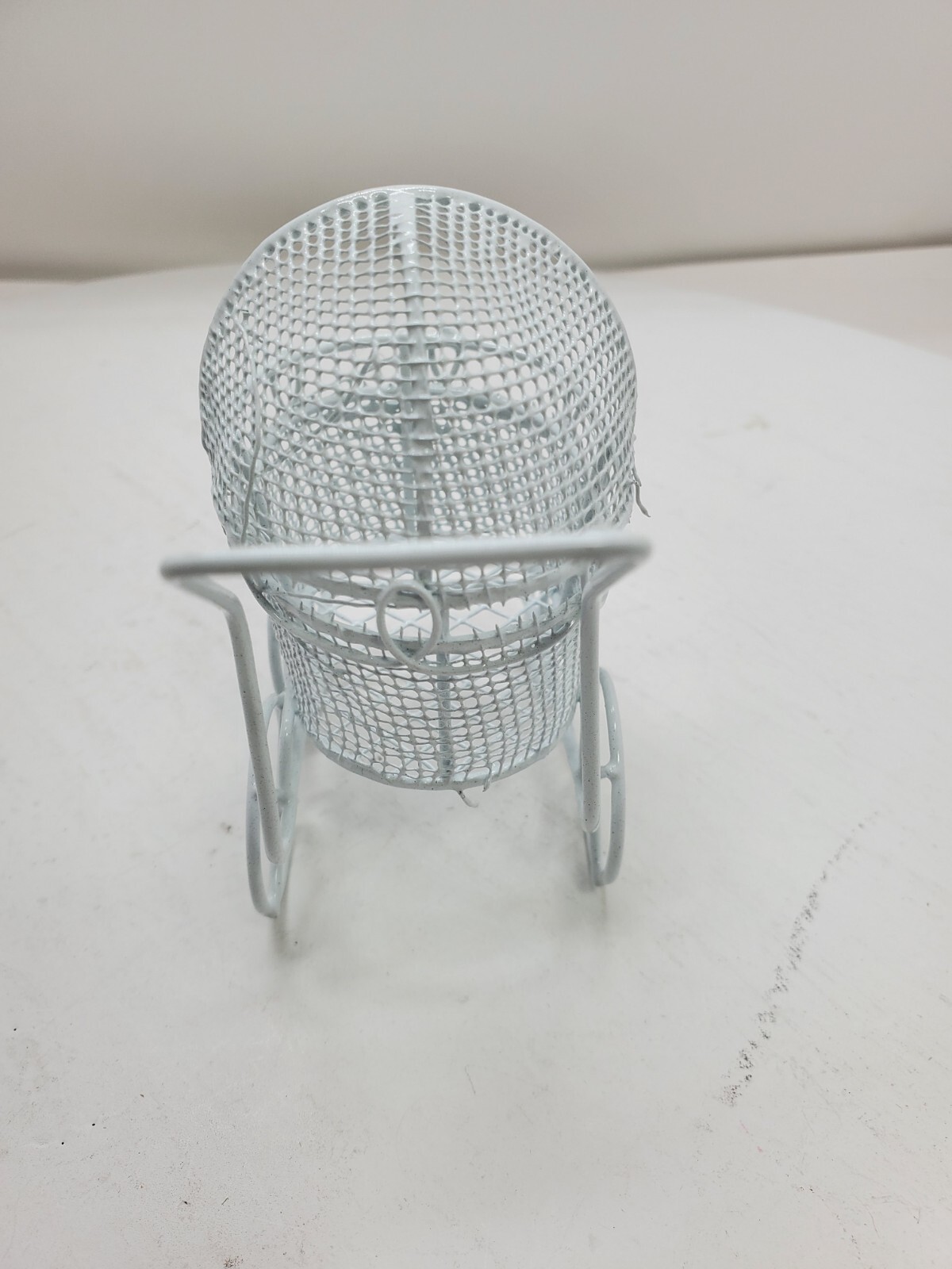 White Metal Baby Carriage Miniature For Baby Shower Cake Topper Fairy Gardens