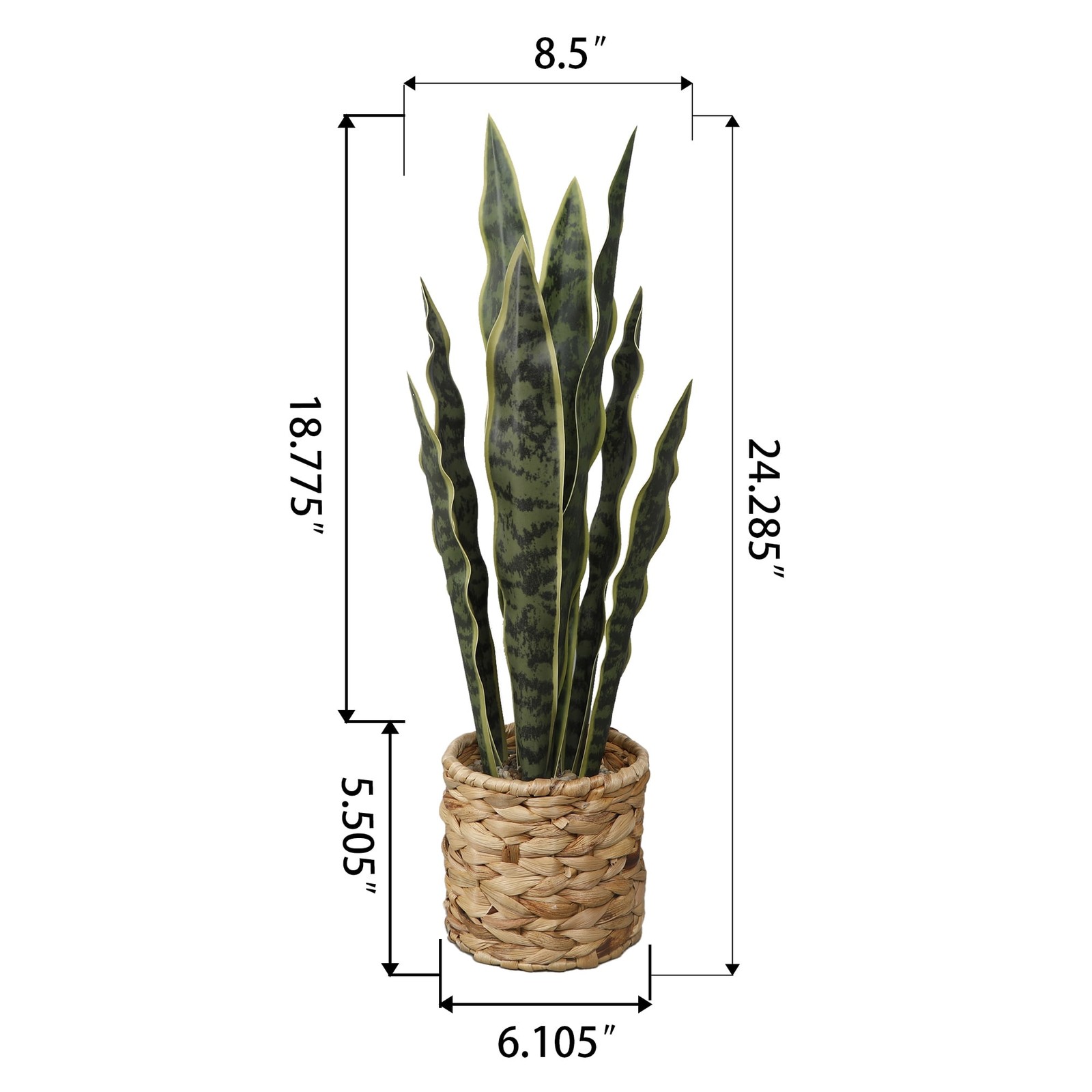 Flora Bunda 24.3″ Artificial Snake Plant in Rattan Basket