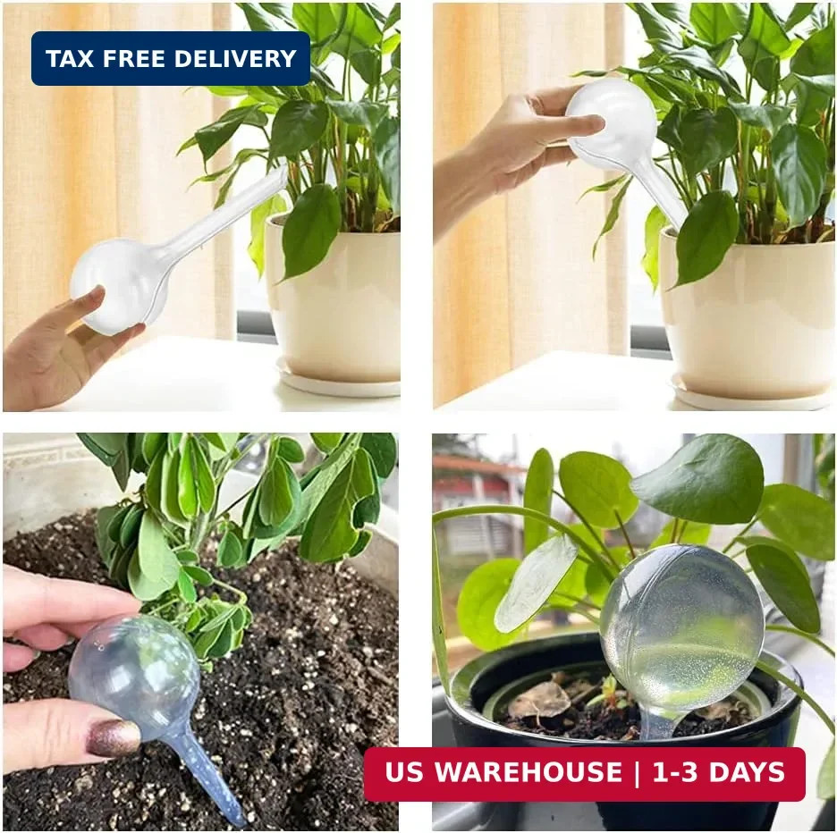 Irrmshr 10 Pack Clear Plant Watering Globes,Plastic Self Watering Bulbs for Indo