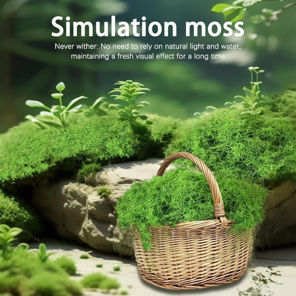 Fade Resistant Fake Moss for Crafts – 100g Versatile Decorative Greenery