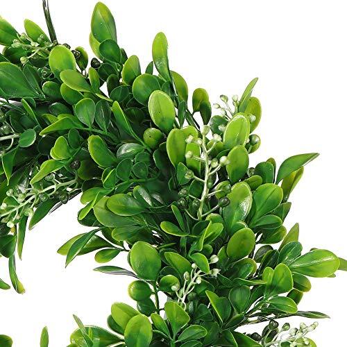 11″ Boxwood Wreath Round Wreath Artificial Wreath Green 1pc Green Wreath
