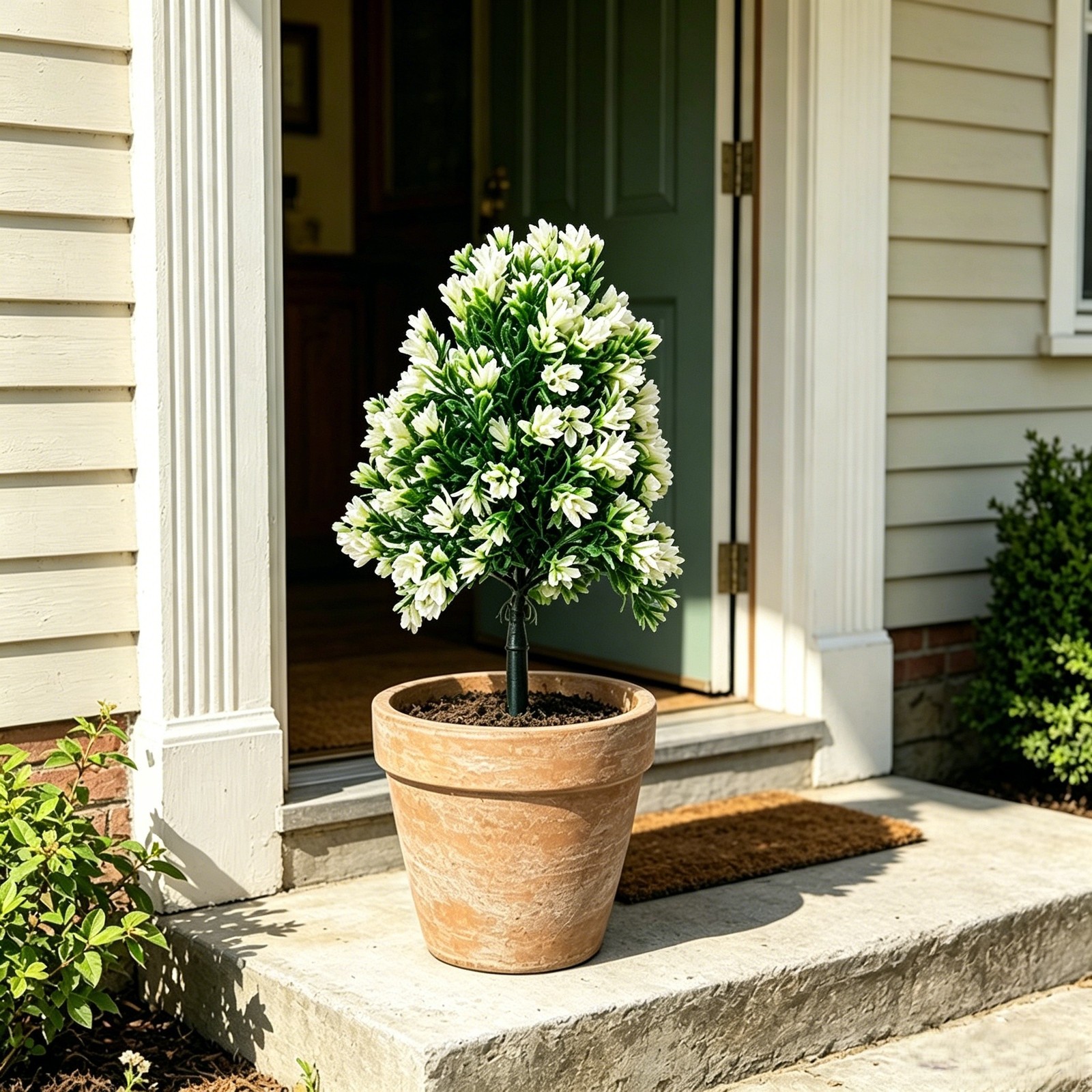 17 Inch Plastic Pine Flower Stake with Vibrant Blooms for Outdoor Spaces
