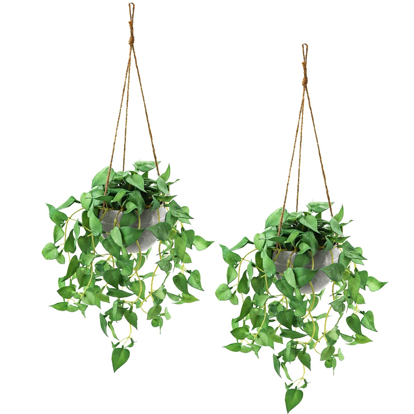 TNNTOPELE Hanging Plant Fake Plants with Pots, 2 Pack Artificial Plants, Faux…