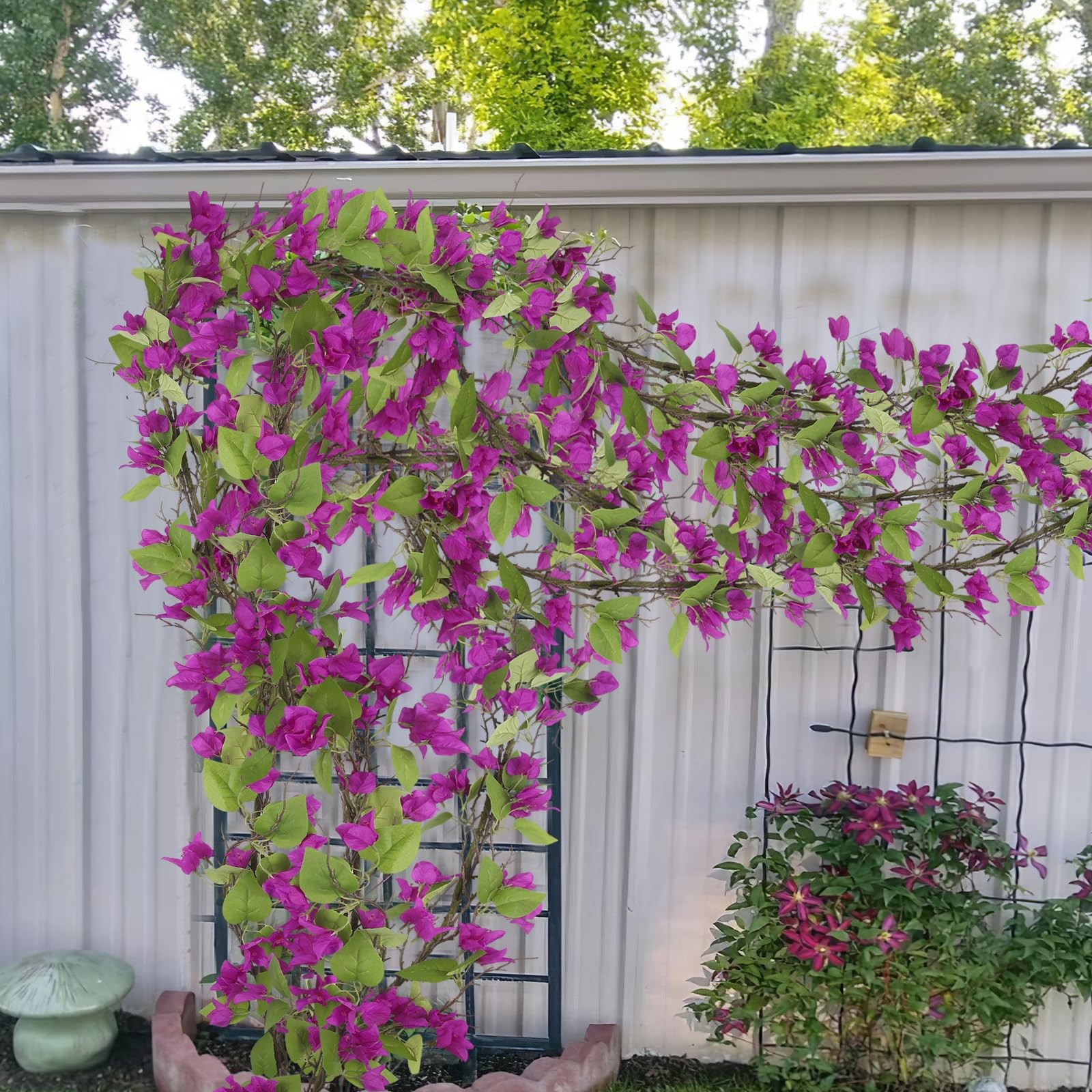 CITYES Artificial Bougainvillea Flowers Garland Purple 5.3 FT/160cm,