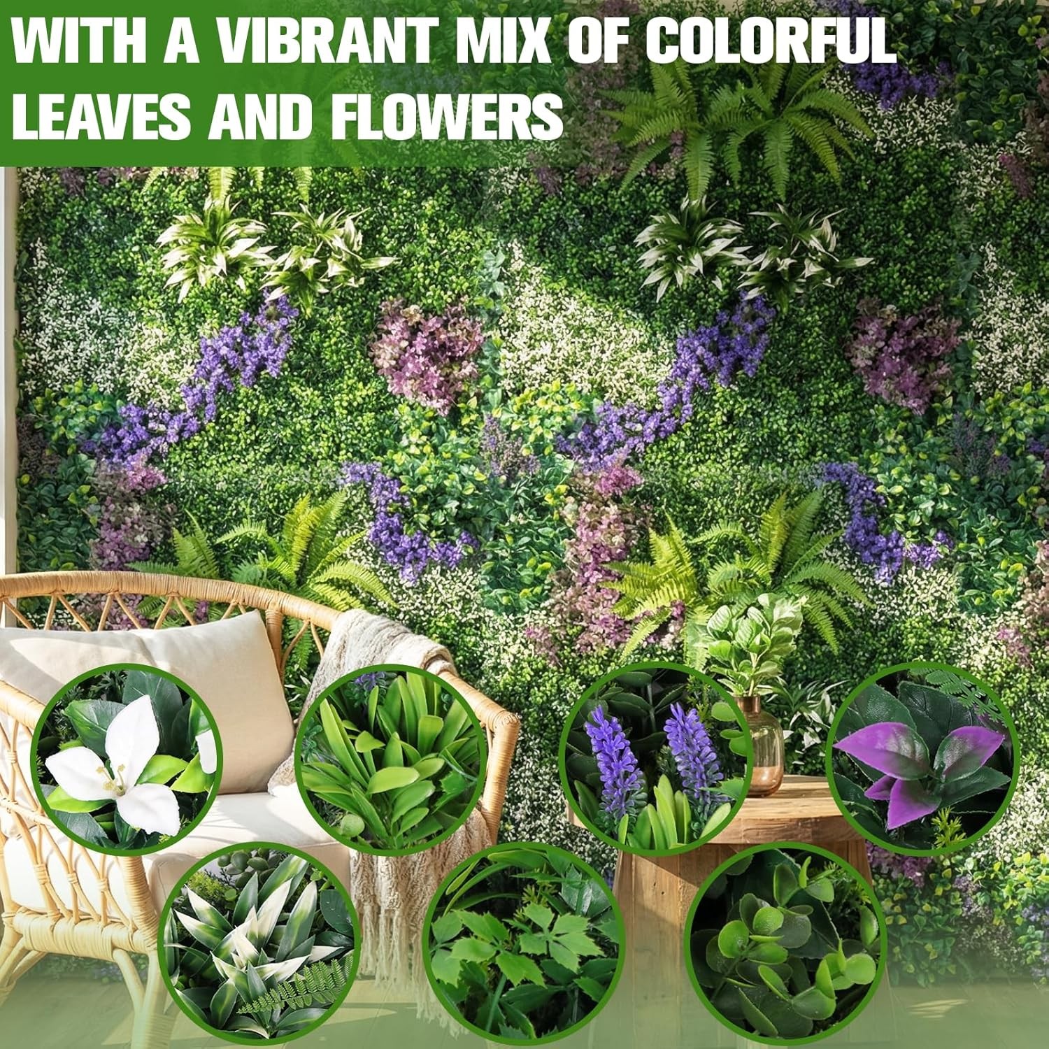 3PC 40×40″ Artificial Boxwood Wall Hedge Mat Plant Panels Grass Fence In/Outdoor