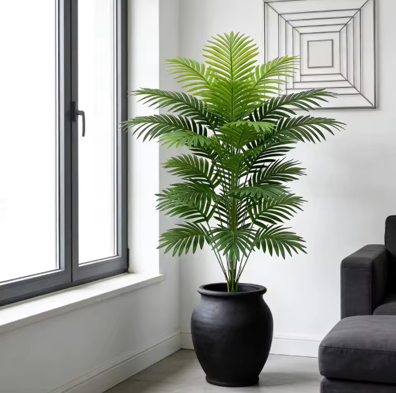Realistic Artificial Palm Tree Faux Tropical Monstera Plant Indoor Decoration