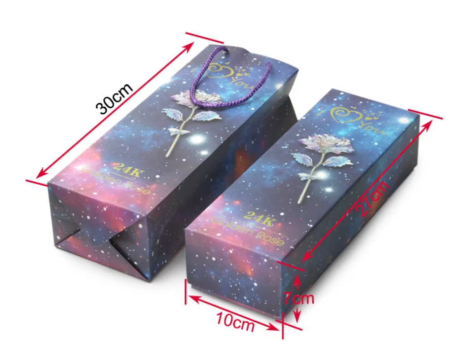 Galaxy Iridescent Rose + Stand Birthday Gift for Mom Wife Daughter