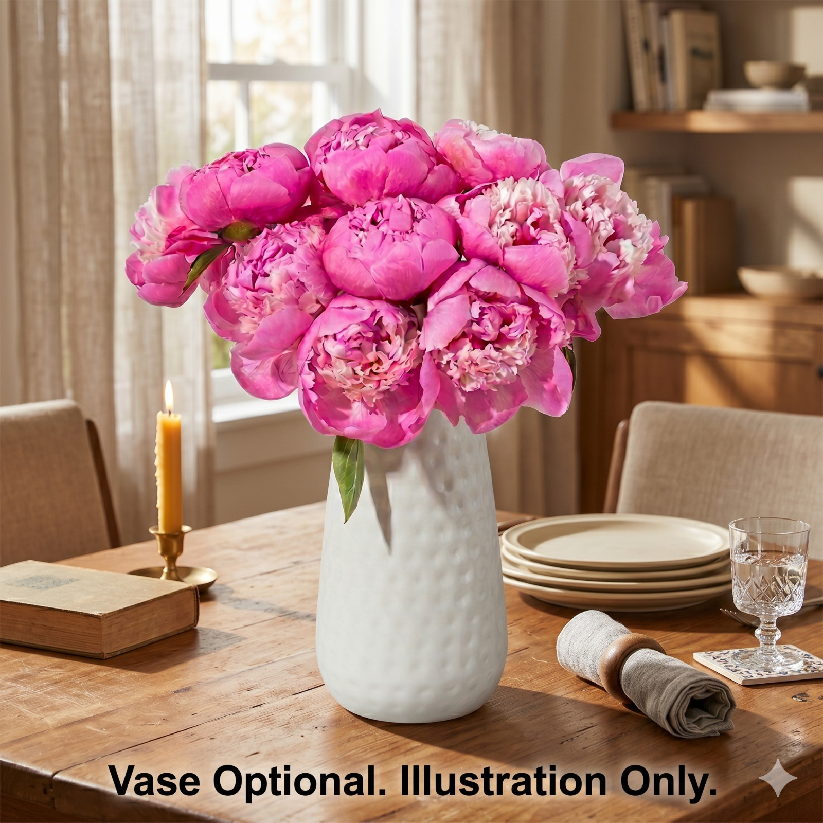 American Florals – Bouquets of Fresh Hot Pink Peonies – Vase Not Included