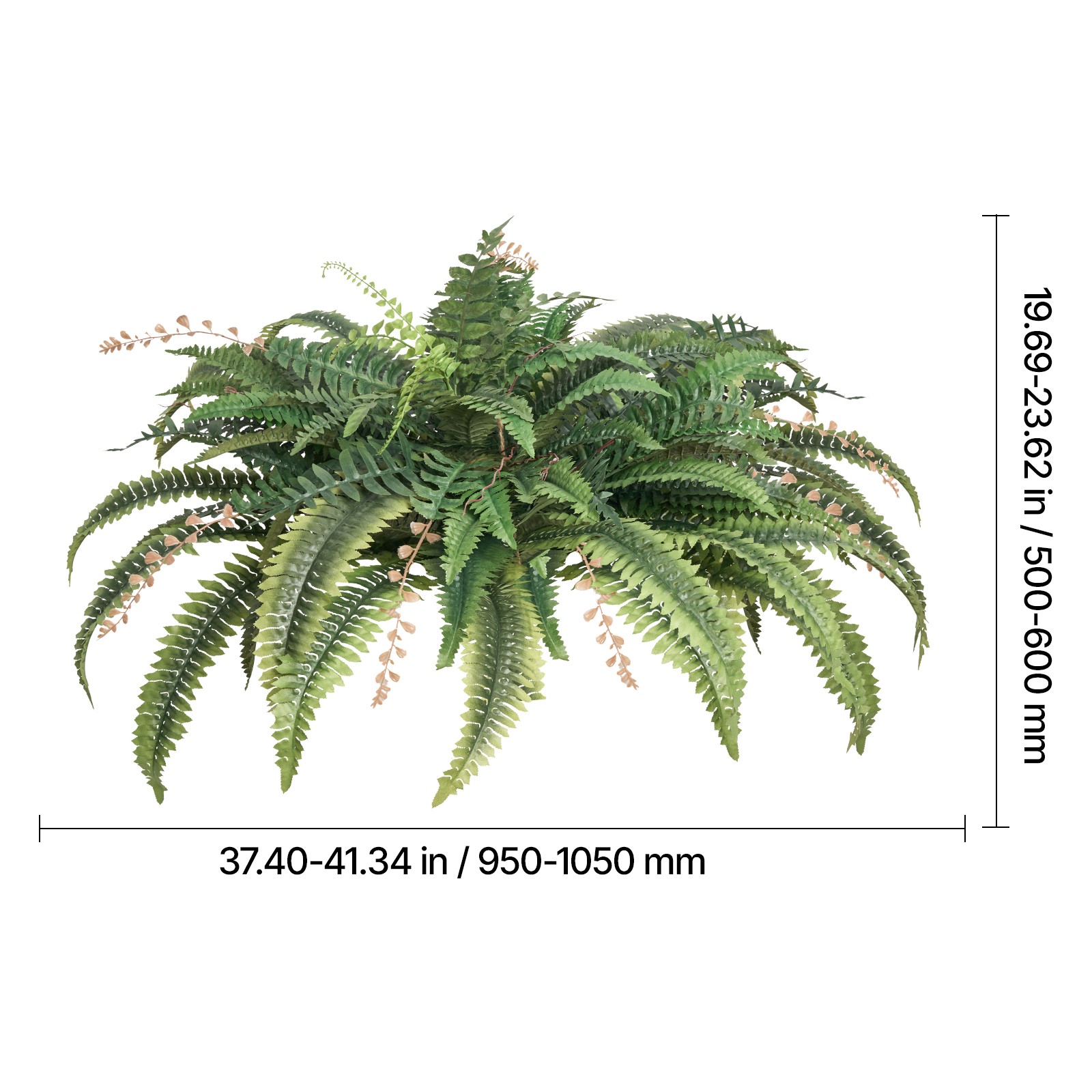 Uimoso 2″ Artificial Boston Fern Plant Bush Plant Wall Hanging in Pot Home Decor