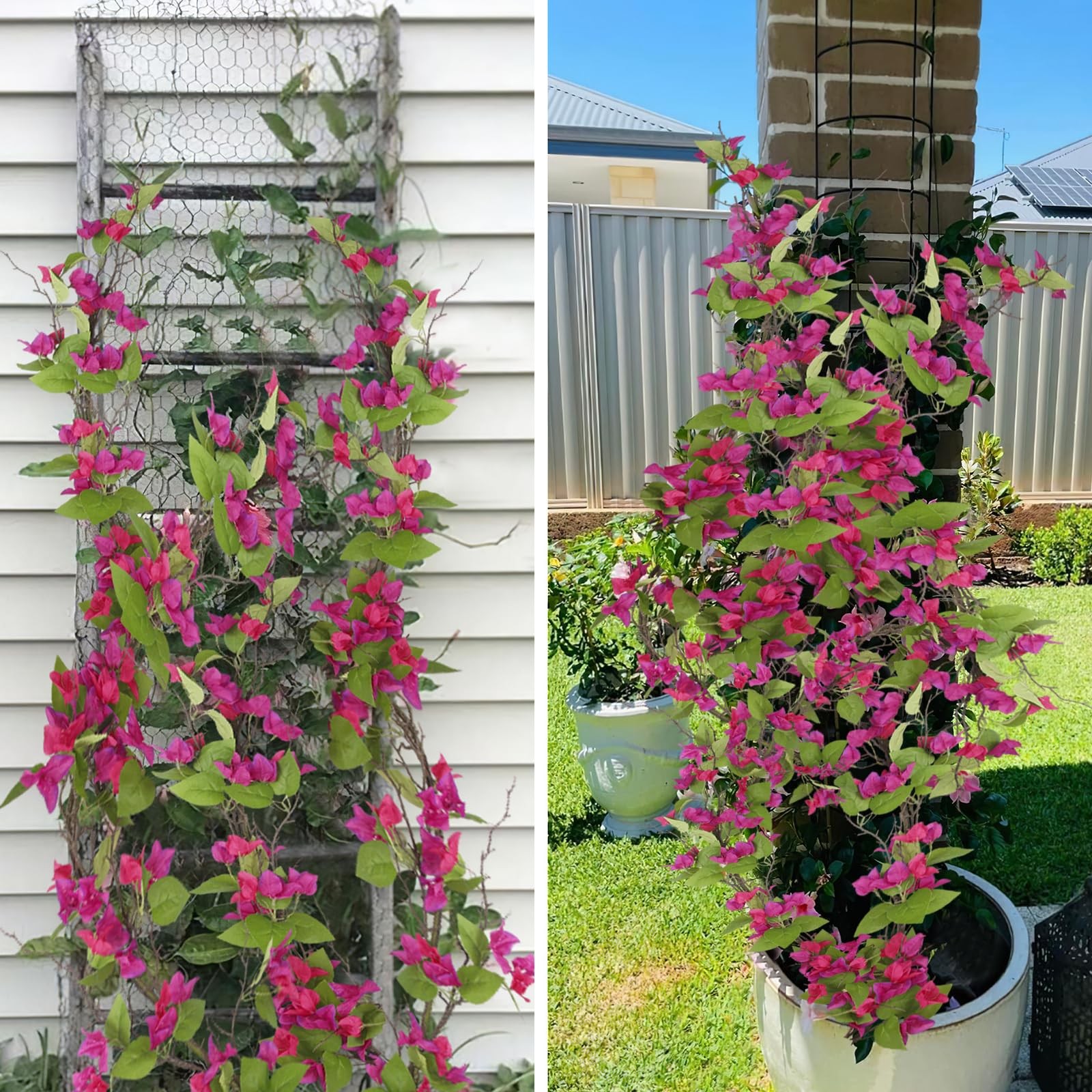 Artificial Bougainvillea Flowers Garland Fuchsia Silk Bougainvillea Vines UV …