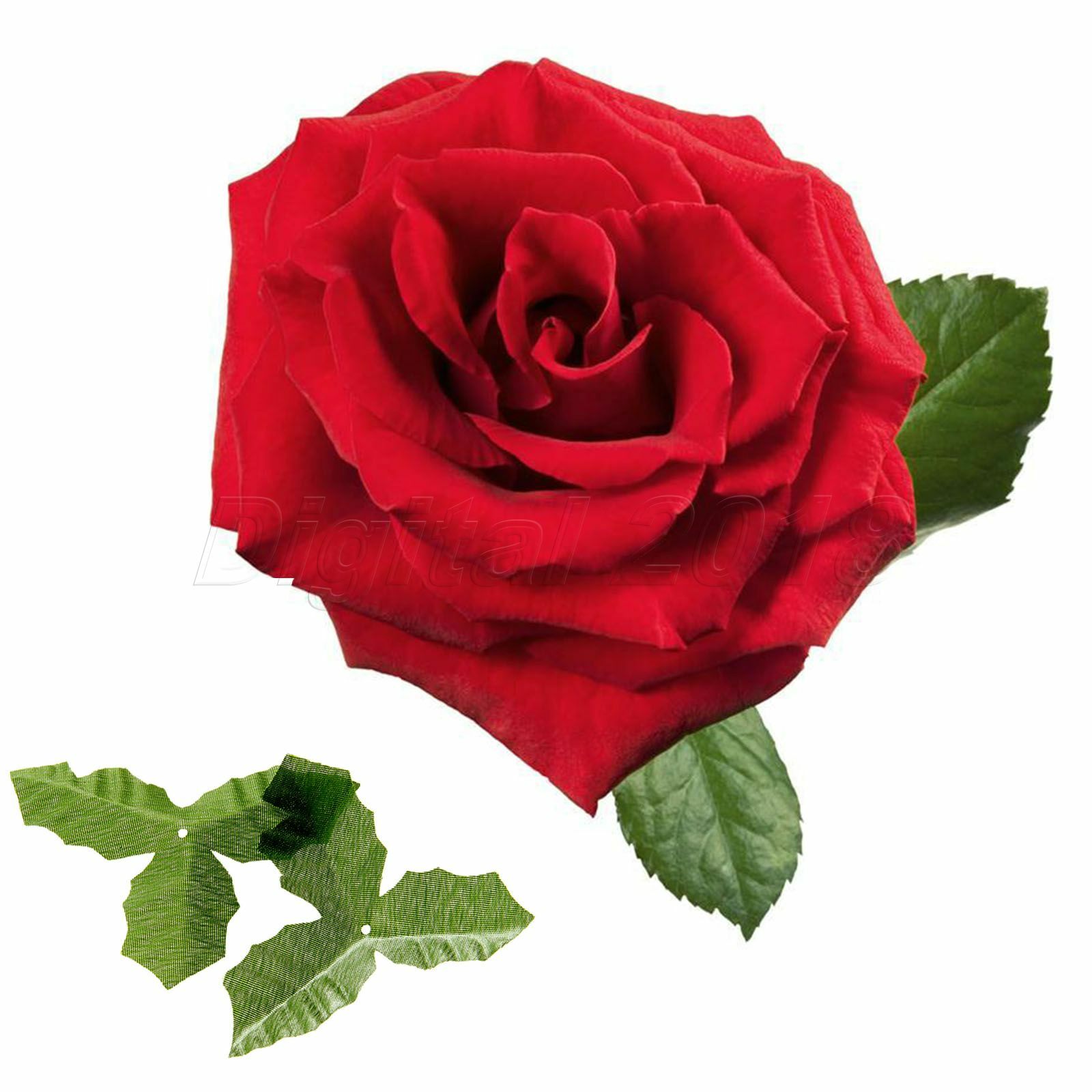50Pcs Artificial Rose Flower Leaf Leaves Bouquet Garland Wreath Cap Decor Craft
