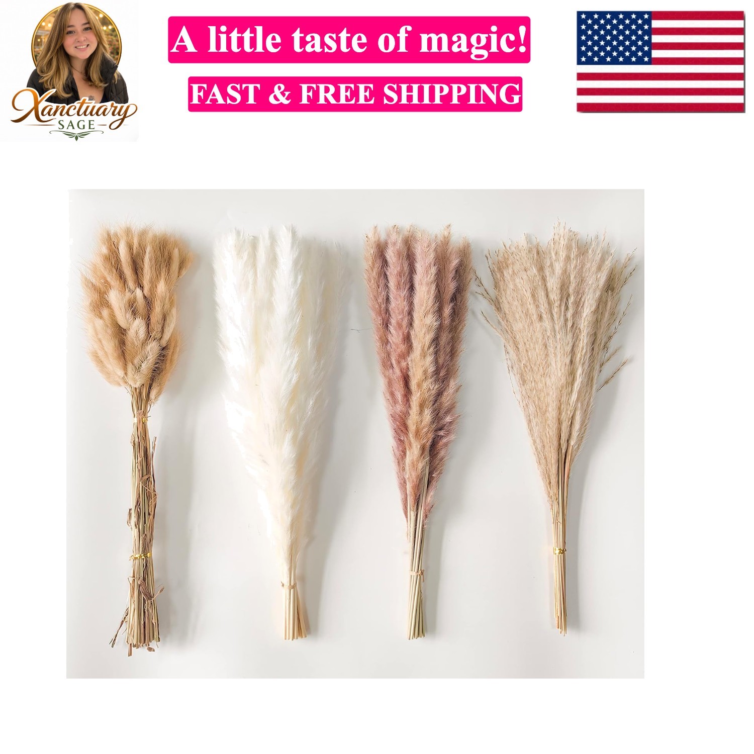 Dried Pampas Grass Decor 110 PCS Dried Plants,Dried Flowers Natural pompas Fl…