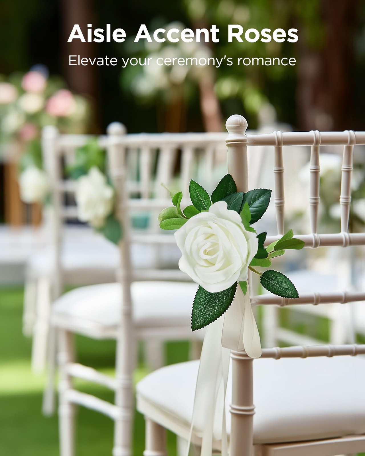 50 Pcs White Roses Artificial Flowers, Fake Velvet Silk Rose Bulk Faux Flower…