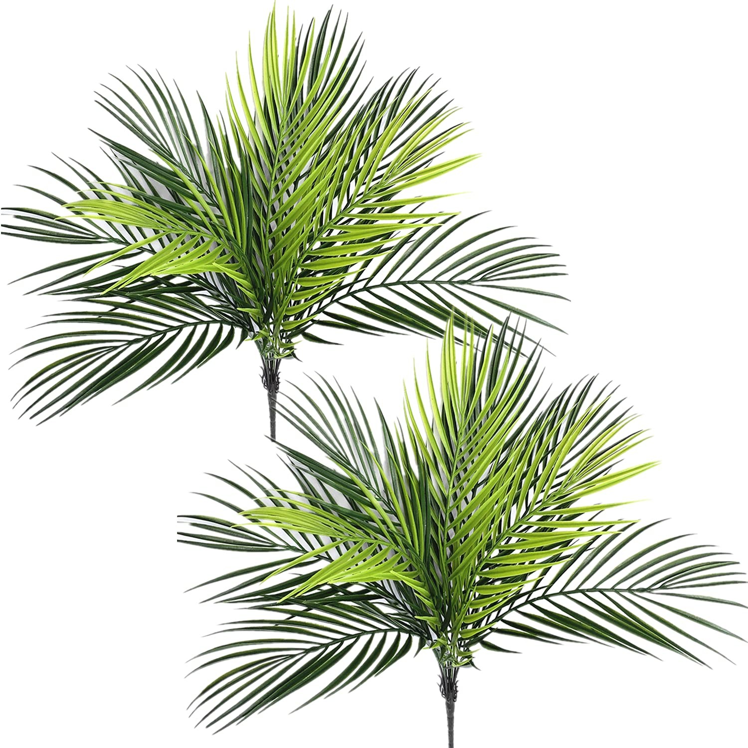 Artificial Tropical Palm Plants, Faux Plant Plastic Shrubs Fern Leaves Coconu…