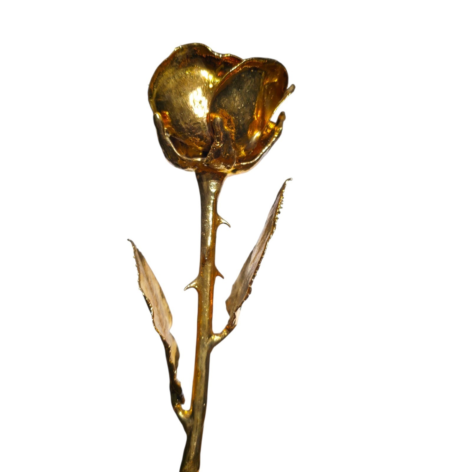 24k Gold Dipped Real Rose Flower Stem Preserved Plated 24kt Luxury Romantic Gift