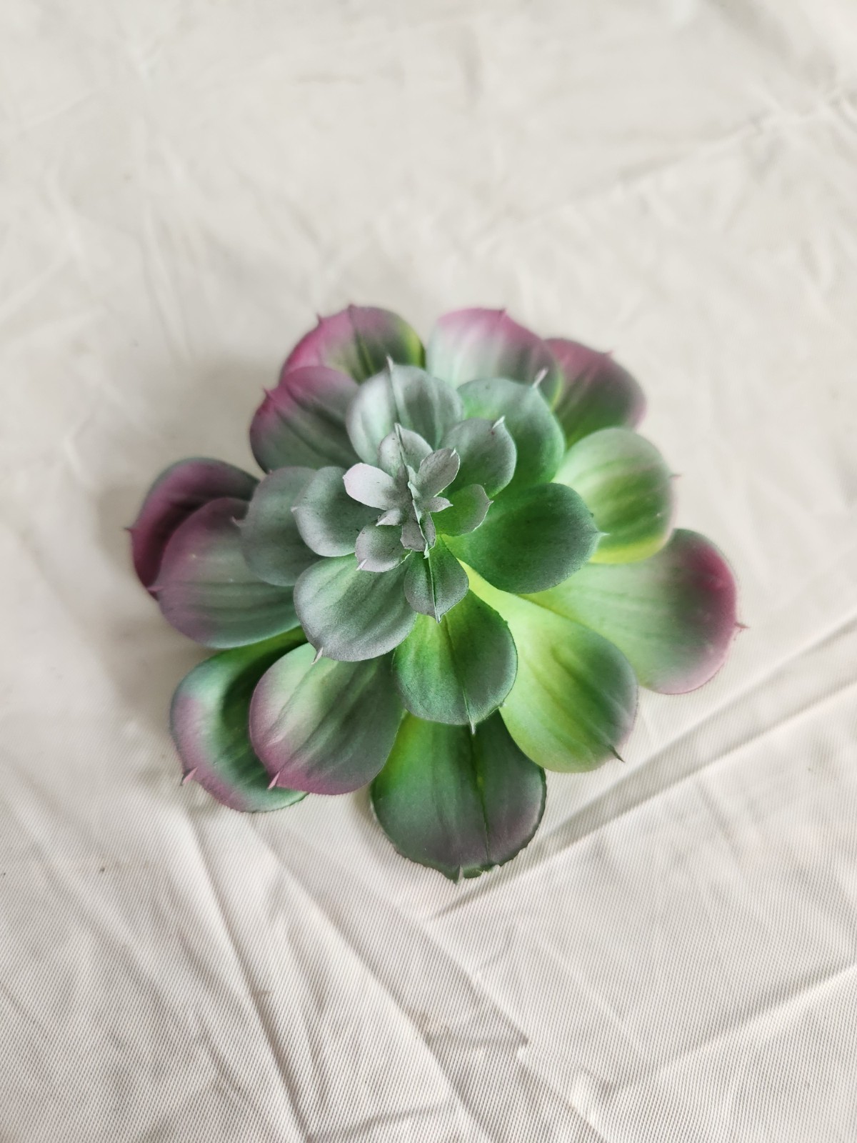 2 Artificial Succulent Rubber Flowers Floral Decor • Beautiful Sky Blue