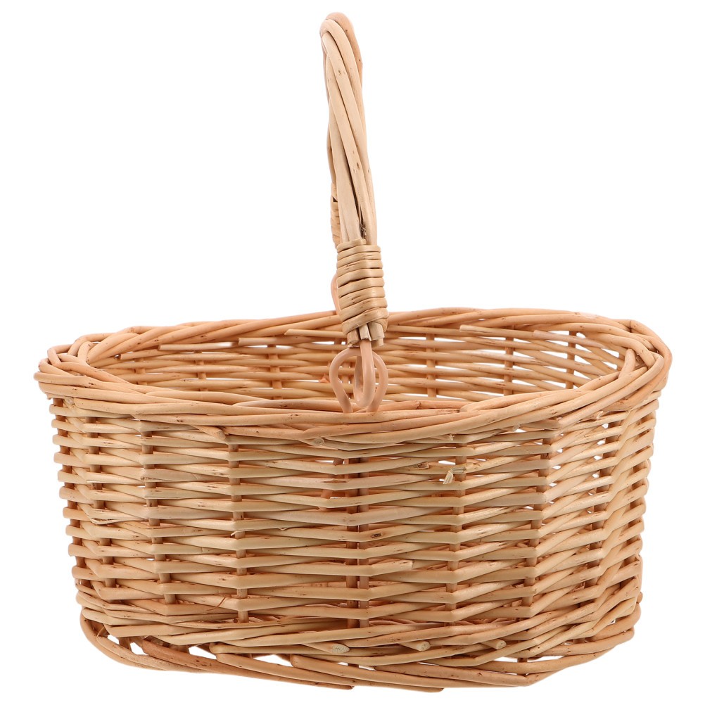 Wicker Flower Girl Basket Baskets for Picnic Party Bridal Shower
