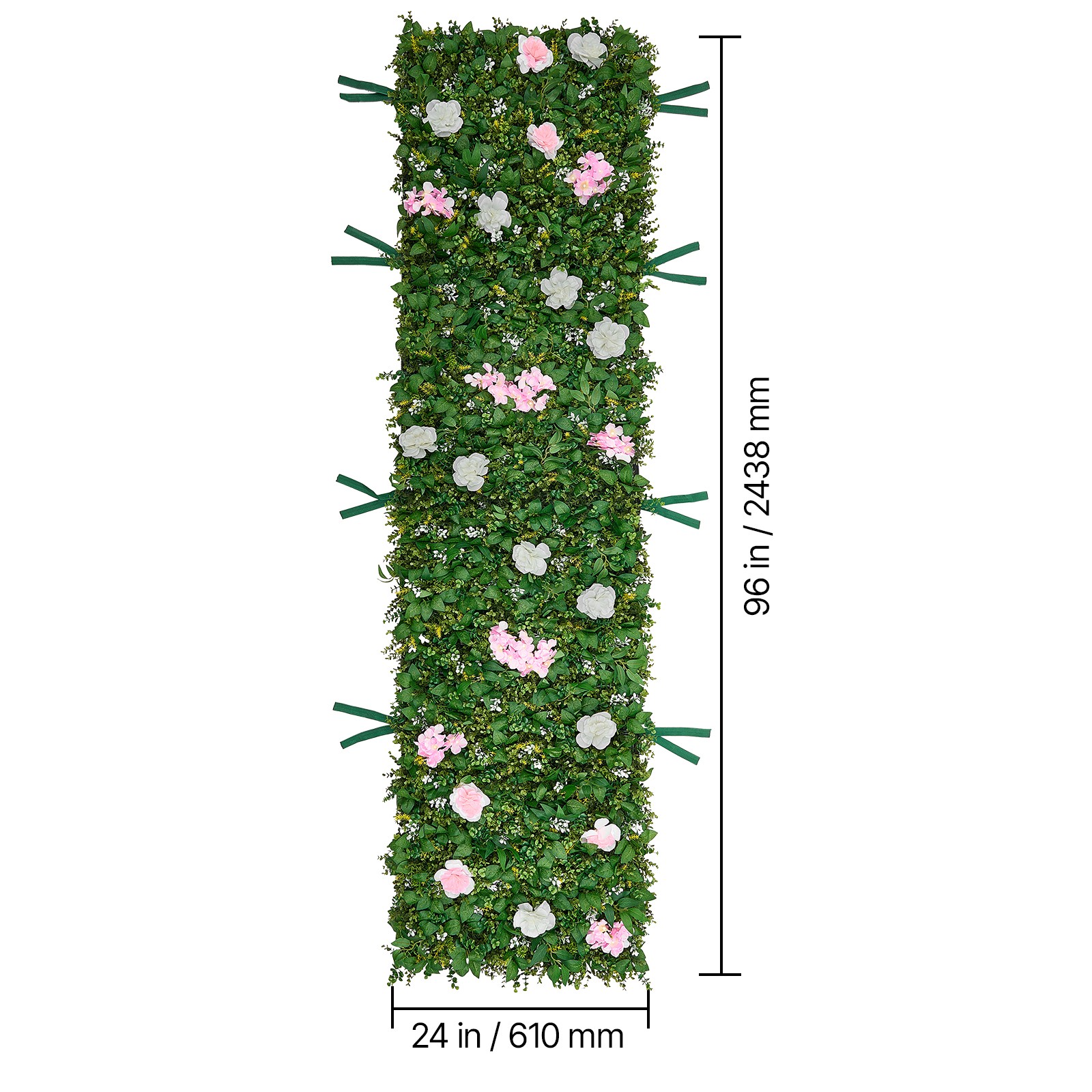 Uimoso Artificial Floral Wall Backdrop, 2PCS 2 x 8 ft Each Decorative Panel