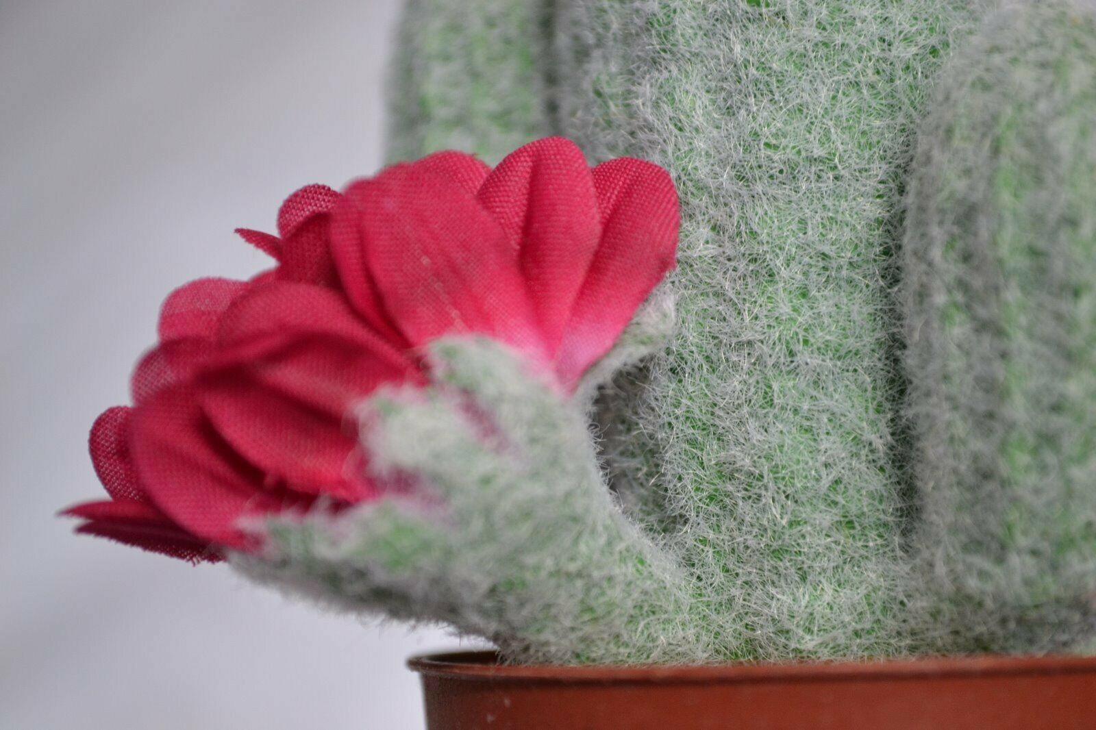 6pc Mini Faux Saguaro Cactus Picks w/ Pink Flowers 5” Southwestern Decor