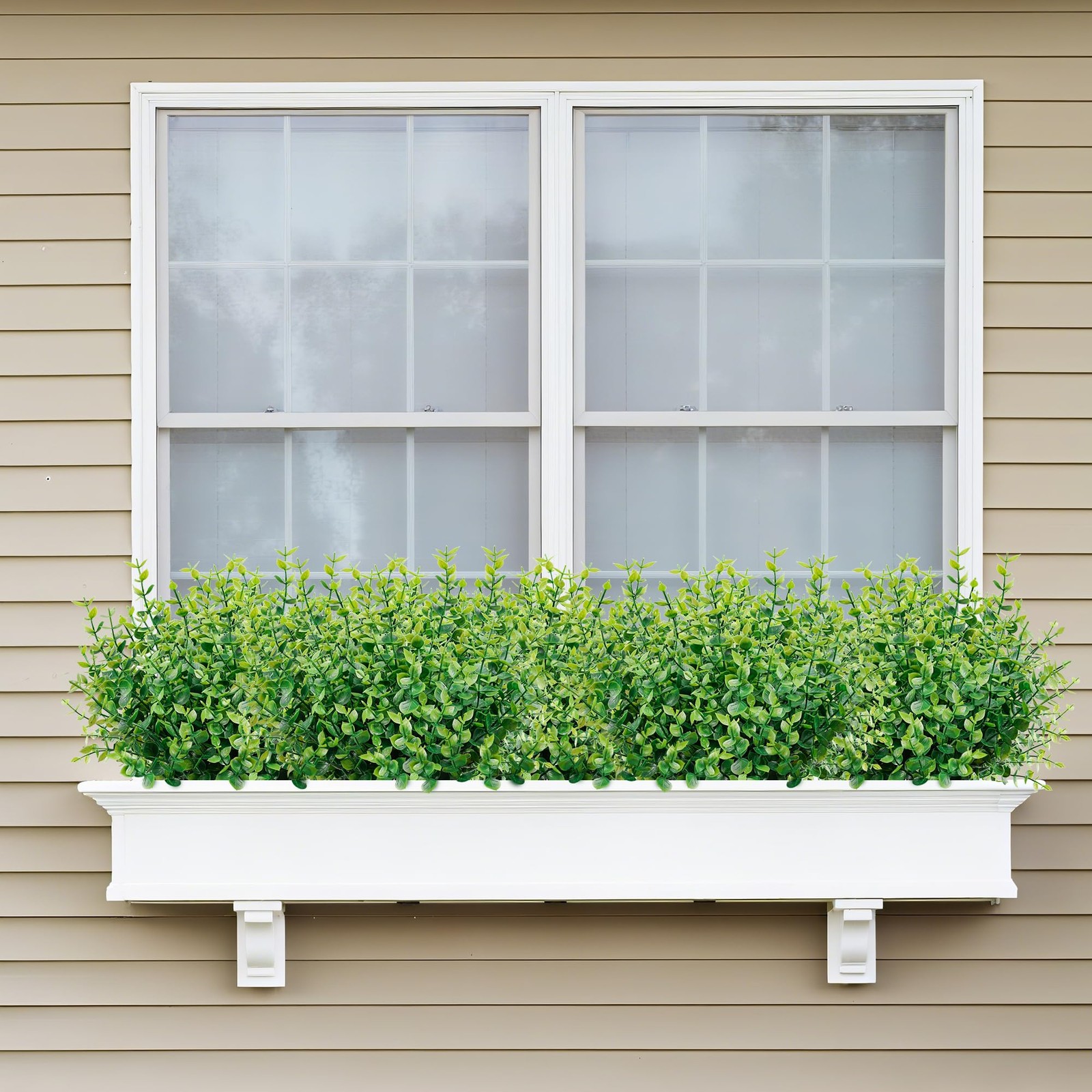 10 Bundles Artificial Boxwood Stems Outdoor Artificial Greenery UV Resistant …