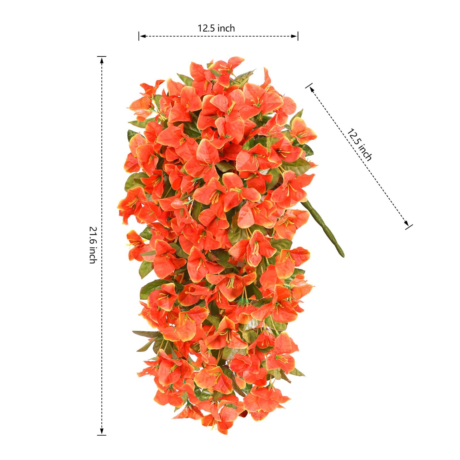 2 Pcs UV Resistant Bougainvillea Faux Silk Flowers – Long Trailing Vines for Out