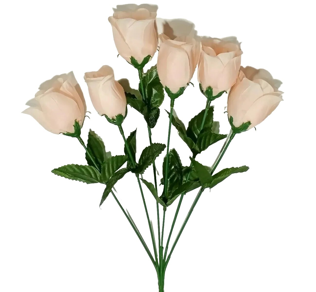 (Pack 12) 72 Pastel Peach Roses 14″ Bush Home Silk Flower In/Outdoor Decor USA