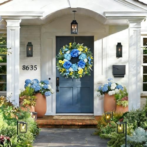 Spring Wreaths for Front Door 26 Inch Large Summer 26 Inch Hydrangea Wreath