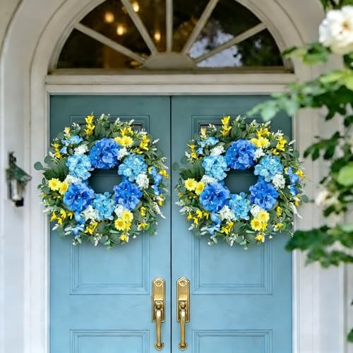 Spring Wreaths for Front Door 26 Inch Large Summer 26 Inch Hydrangea Wreath