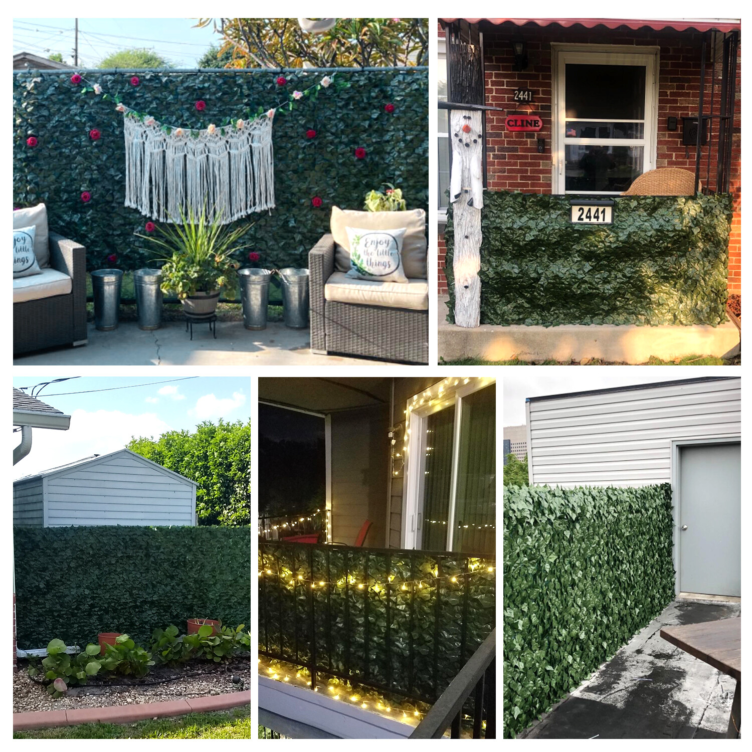 4ft 6ft Artificial Hedge Faux Ivy Leaves Privacy Fence Screen Panel Wall Decor