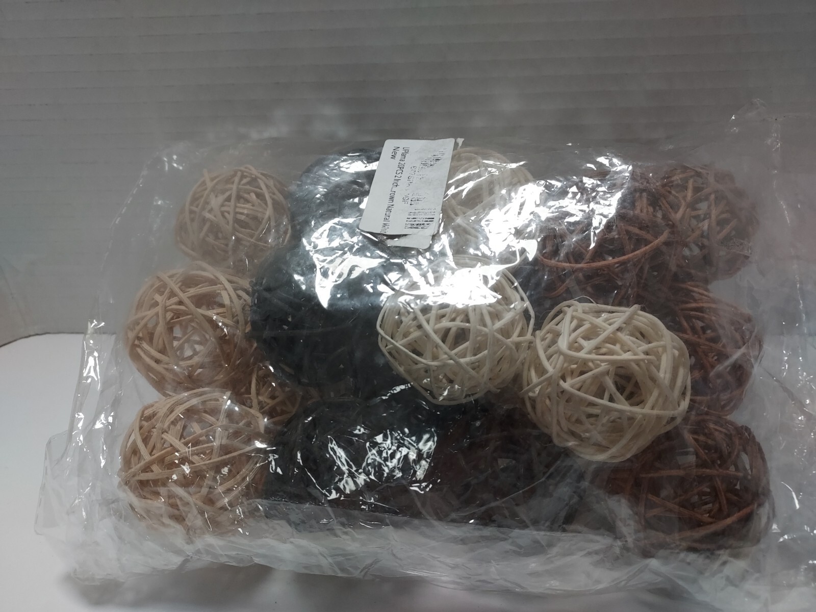 UPalma 20 Pack 2 Inch Decor Orbs Natural Wicker Rattan Spheres Bowl Filler