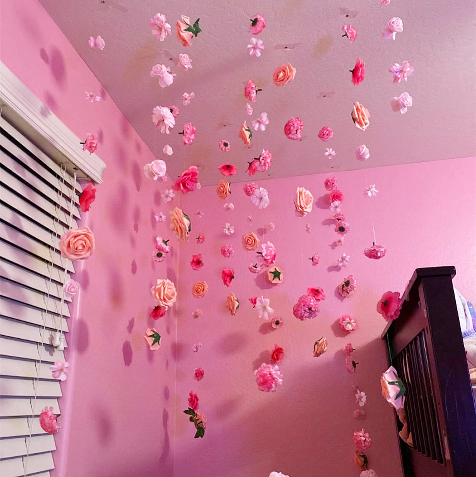 3.5 Inch Artificial Rose Flower Heads 20 Pcs Real Looking Light Pink Roses He…
