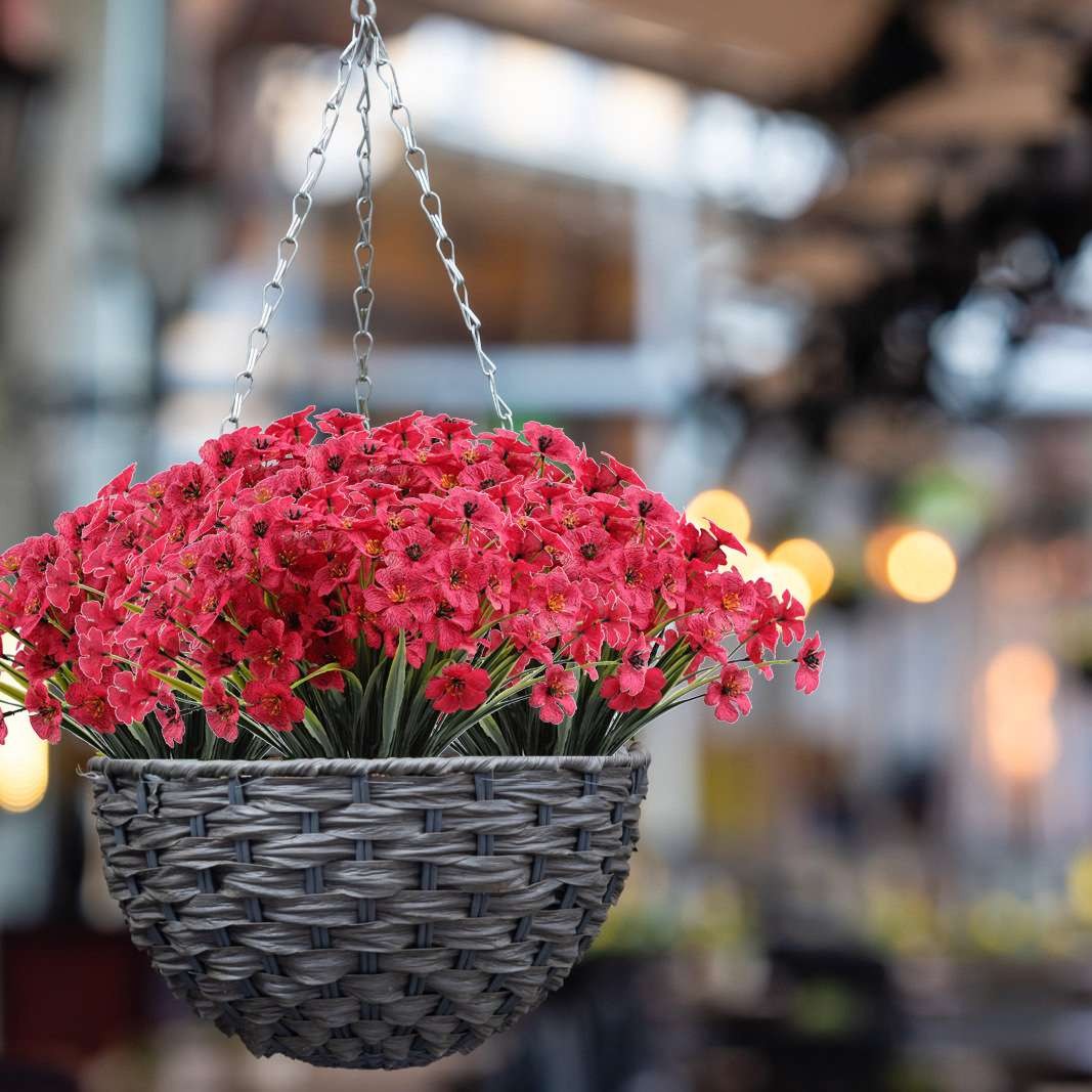 2-8 BundlesArtificial Flowers Fake Plants Decor Vine Hanging Outdoor Home Garden